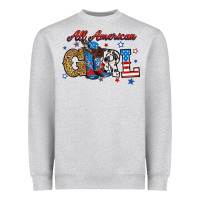 Heather Grey all american girl Heavyweight Sweatshirt - RanaPortraitStore