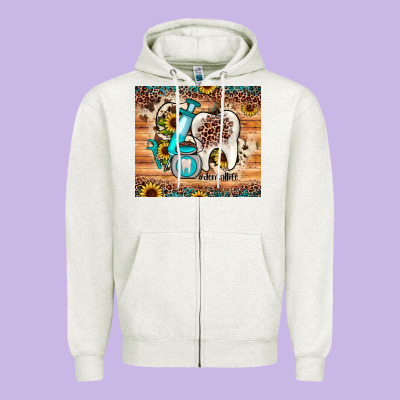 Dental Sunflower Zipper Hoodie Designed By Jahusdesignshop