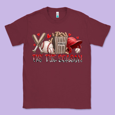 Tis The Season Baseball Classic Tee Designed By Racoondesign