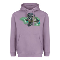 Lavender Sea Seal Face Illustrations Heavyweight Hoodie - LillyAllenDesigns