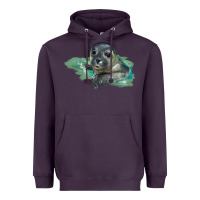 Plum Sea Seal Face Illustrations Heavyweight Hoodie - LillyAllenDesigns