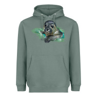 Sage Sea Seal Face Illustrations Heavyweight Hoodie - LillyAllenDesigns