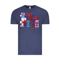 Vintage Denim red white boozy billie wilder Vintage Tee - texasbilliewilder