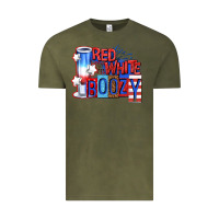 Vintage Olive red white boozy billie wilder Vintage Tee - texasbilliewilder