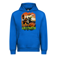 Cobalt Happy Halloween With Black Cat Urban Hoodie - LillyAllenDesigns