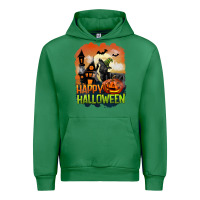 Emerald Happy Halloween With Black Cat Urban Hoodie - LillyAllenDesigns