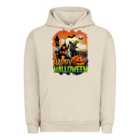 Pigment French Oak Happy Halloween With Black Cat Urban Hoodie - LillyAllenDesigns