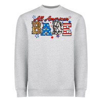 Heather Grey all american babe Heavyweight Sweatshirt - RanaPortraitStore