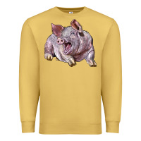 Antique Gold Landrace Pig Premium Sweatshirt - LillyAllenDesigns