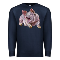 Navy Landrace Pig Premium Sweatshirt - LillyAllenDesigns