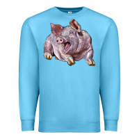 Ocean Blue Landrace Pig Premium Sweatshirt - LillyAllenDesigns
