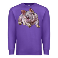 Purple Landrace Pig Premium Sweatshirt - LillyAllenDesigns