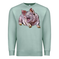 Seafoam Landrace Pig Premium Sweatshirt - LillyAllenDesigns