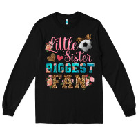 Black little sister biggest fan soccer Long Sleeve Tee - HRA Design Shop