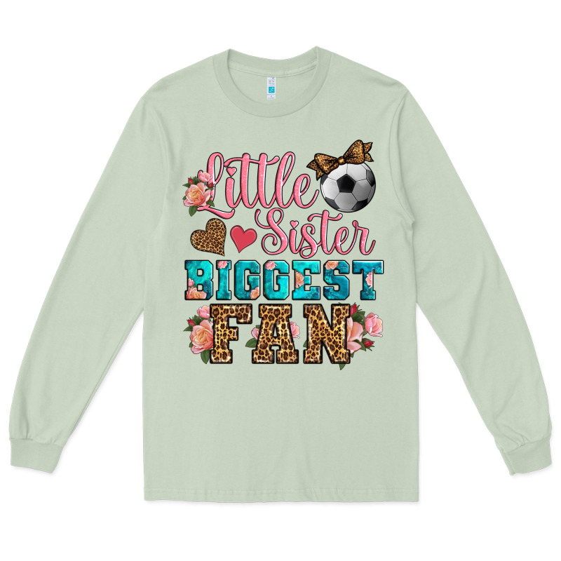 Little Sister Biggest Fan Soccer Long Sleeve Tee by HRA Design Shop | Teevron
