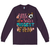 Plum little sister biggest fan soccer Long Sleeve Tee - HRA Design Shop