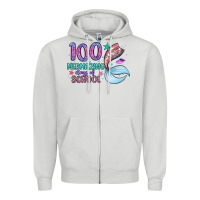Dove Grey 100 mermazing days of school Zipper Hoodie - Artiststas