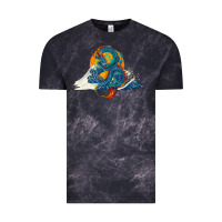 Cloud Black blue dragon ocean waves and sun Vintage Tee - RanaPortraitStore