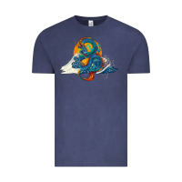 Blue Dragon Ocean Waves And Sun Vintage Tee | Teevron