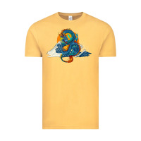 Vintage Mustard blue dragon ocean waves and sun Vintage Tee - RanaPortraitStore