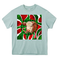 Arona christmas hereford cow face Heavy Core Tee - LillyAllenDesigns