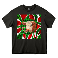 Asphalt christmas hereford cow face Heavy Core Tee - LillyAllenDesigns