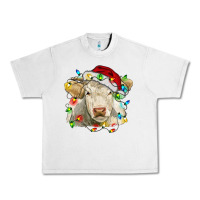 Lunar Rock charolais cattle cow with christmas lights and hat Urban Heavy Tee - RanaPortraitStore