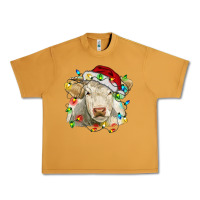 Peanut Butter charolais cattle cow with christmas lights and hat Urban Heavy Tee - RanaPortraitStore