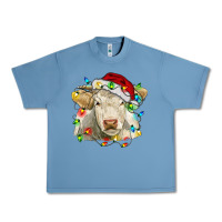 Pebble Blue charolais cattle cow with christmas lights and hat Urban Heavy Tee - RanaPortraitStore