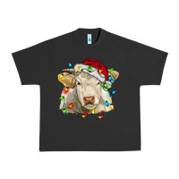 Pigment Black charolais cattle cow with christmas lights and hat Urban Heavy Tee - RanaPortraitStore