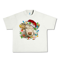 Pistachio charolais cattle cow with christmas lights and hat Urban Heavy Tee - RanaPortraitStore