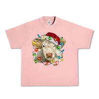 Salmon charolais cattle cow with christmas lights and hat Urban Heavy Tee - RanaPortraitStore