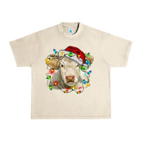 Sandshell charolais cattle cow with christmas lights and hat Urban Heavy Tee - RanaPortraitStore