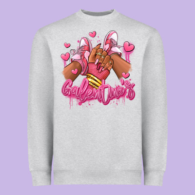 Heavyweight Sweatshirt galentines afro girl sneakers