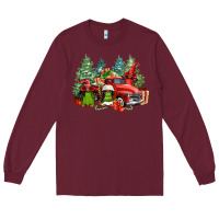 Burgundy merry christmas truck afro gnomies Long Sleeve Tee - FaDigitalArtStudio