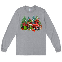 Heather Grey merry christmas truck afro gnomies Long Sleeve Tee - FaDigitalArtStudio