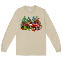 Mushroom merry christmas truck afro gnomies Long Sleeve Tee - FaDigitalArtStudio