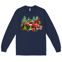 Navy merry christmas truck afro gnomies Long Sleeve Tee - FaDigitalArtStudio