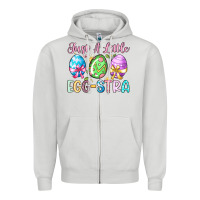 Dove Grey just a little egg stra Zipper Hoodie - Artiststas