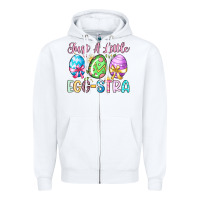 White just a little egg stra Zipper Hoodie - Artiststas