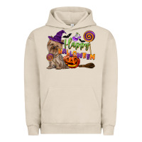 Pigment French Oak Happy Halloween With Yorkshire Terrier Dog Urban Hoodie - LillyAllenDesigns