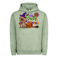 Pigment Oil Green Happy Halloween With Yorkshire Terrier Dog Urban Hoodie - LillyAllenDesigns