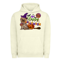 Pigment Pistachio Happy Halloween With Yorkshire Terrier Dog Urban Hoodie - LillyAllenDesigns