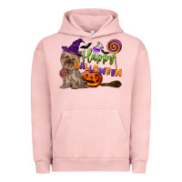 Pigment Salmon Happy Halloween With Yorkshire Terrier Dog Urban Hoodie - LillyAllenDesigns