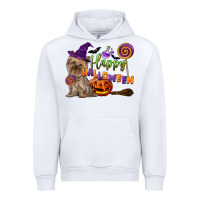 White Happy Halloween With Yorkshire Terrier Dog Urban Hoodie - LillyAllenDesigns