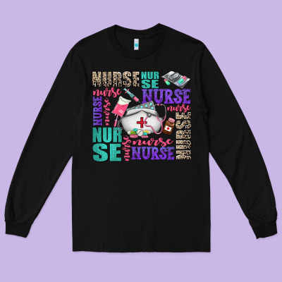 Nurse Nurse Nurse With Nurse Element Long Sleeve Tee Designed By Adodesignshop