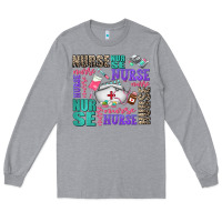 Heather Grey nurse nurse nurse with nurse element Long Sleeve Tee - AdoDesignShop