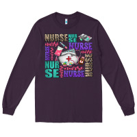 Plum nurse nurse nurse with nurse element Long Sleeve Tee - AdoDesignShop