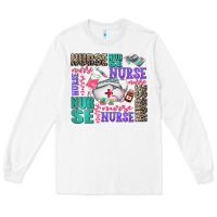 White nurse nurse nurse with nurse element Long Sleeve Tee - AdoDesignShop