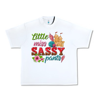 White little miss sassy pants Urban Heavy Tee - texasbilliewilder